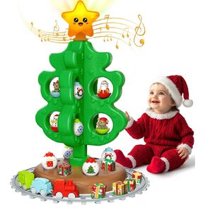 maysida Baby First Mini Christmas Tree for Kids, Learning Toys Colorful Plastic Finger Puppets Snowman/Elk/Santa Tumblers for Kids, New Xmas Gifts for Girls Boys, Christmas Decorations Indoor in Kuwait