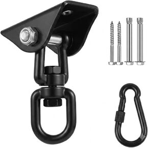 Hammock Hanging Kit, Stainless Steel Hammock Hooks Heavy Duty Hardware 360°Rotating 1300 lb Capacity Swing Ceiling Hook Snap for Hanging Chair Stand,Seat, Tree,Yoga,Gym, Porch(1, Silver) in Kuwait