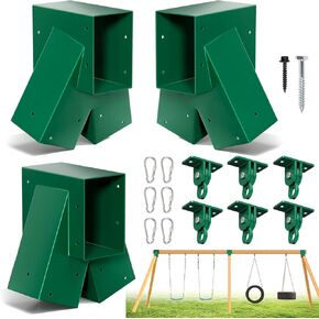 2-Pack A-Frame Swing Set Bracket Kit with 4 Hangers Playground Black in Saudi Arabia