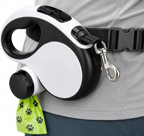 Hands-Free Retractable Dog Leash with Waist Belt, 16FT Extendable Strap in Kuwait
