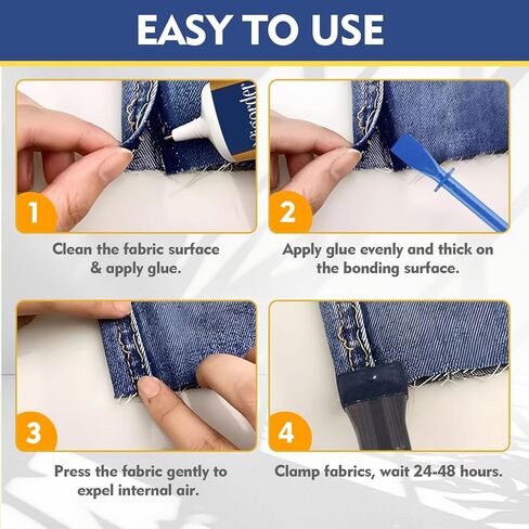 Fabric Glue Permanent Washable for Clothes, Cotton, Denim, Leather, Polyester, Ideal for Quick Repairs, DIY Craft, Doll Accessories in Saudi Arabia