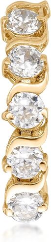 خاتم بطن علوي للنساء من Lavari Jewellers مقاس 16 من الذهب الأبيض أو الأصفر عيار 10 قيراط مع زركونيا مكعب بطول 12 مم in Kuwait