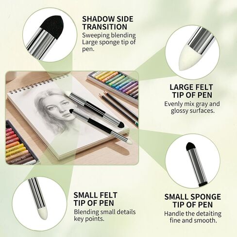 24 Pcs Dual Tip Blending Sponge Pens for Oil Pastel Art in Saudi Arabia