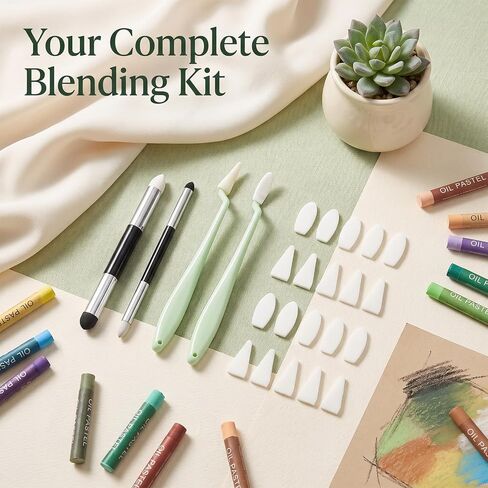 24 Pcs Dual Tip Blending Sponge Pens for Oil Pastel Art in Saudi Arabia