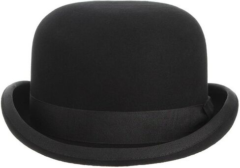 GEMVIE Black Derby Hat 100% Wool Theater Quality Hat Bowler Hat for Men Women Vintage Costumes in Kuwait