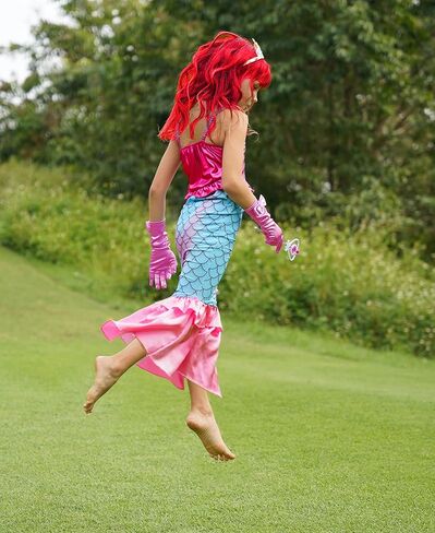 Funna Mermaid Wig for Girls Costume Accessories Halloween Princess Cosplay Long Curly Red, M in Saudi Arabia