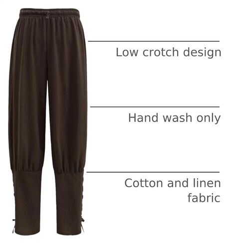 Groydbna Mens Womens Ankle Banded Pants Medieval Viking Pirate Cosplay Pants Renaissance Trousers for Adult in Kuwait