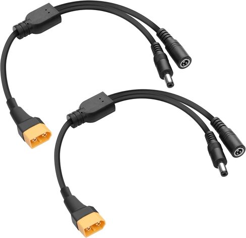 2PCS XT60 Female to 2 DC 5521mm Female Y Splitter Cable 18AWG in Saudi Arabia