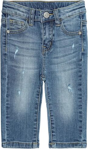 KIDSCOOL SPACE Baby Boys Jeans,Little Boy Elastic Band Inside Ripped Washed Soft Slim Cotton Denim Pants in Kuwait