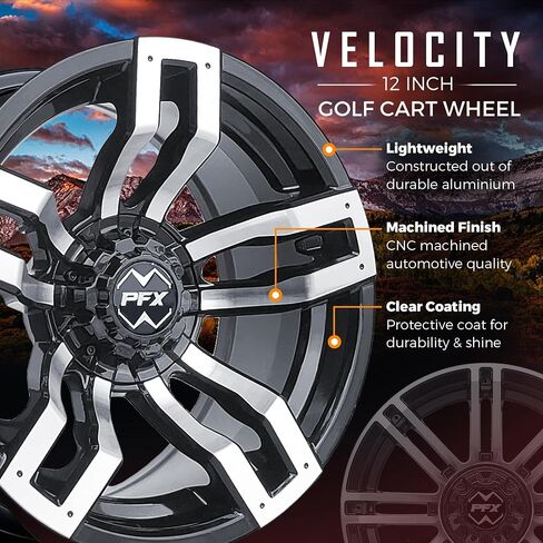 14" Chaos Golf Cart Wheels and Tires 14 Inch Combo - All Terrain 22x10x14 Golf Cart Tires and Wheels Combo Set of 4 - Golf Cart Rims and Tires - Fits Club Car EZGO Yamaha & Icon Golf Carts in Kuwait