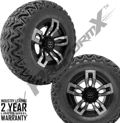 14" Chaos Golf Cart Wheels and Tires 14 Inch Combo - All Terrain 22x10x14 Golf Cart Tires and Wheels Combo Set of 4 - Golf Cart Rims and Tires - Fits Club Car EZGO Yamaha & Icon Golf Carts in Kuwait