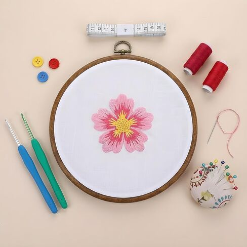 Elegaperma 2pcs 10 Inch Embroidery Hoop, Imitated Wood Embroidery Hoop Frame, Detachable Embroidery Display Frame for Art Craft Handy Sewing Decoration in Kuwait