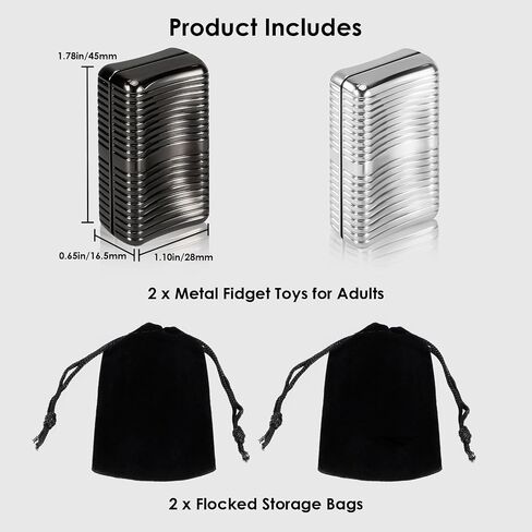 1797 Metal Magnetic Fidget Slider for Adults, EDC Pocket Fidgets Toys with Smooth Clicks, Focus & Relaxation Fun Cool Gadget Gift, 2 Pack in Kuwait