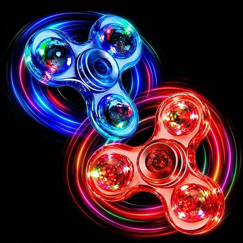 FIGROL 5 Pack Fidget Spinner, Light Up Fidget Spinners for Kids-Glow in The Dark Fidget Toy Party Favors Goodie Bag Stuffers Classroom Prizes in Kuwait