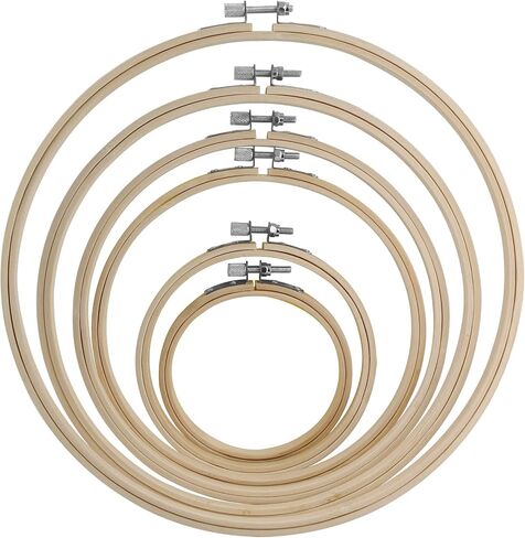 Piutouyar 6 Pieces 4Inch to 10Inch Embroidery Hoops Set, Cross Stitch Hoop in Kuwait
