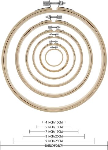 Piutouyar 6 Pieces 4Inch to 10Inch Embroidery Hoops Set, Cross Stitch Hoop in Kuwait