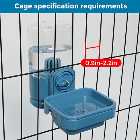 VANNON Small Animal Filter Water Dispenser for Crate, 26oz Water Bottle for Cage, BPA Free and Anti-Overeflow Pet Water Bowl for Small Dogs, Cats and Rabbits, Blue in Saudi Arabia