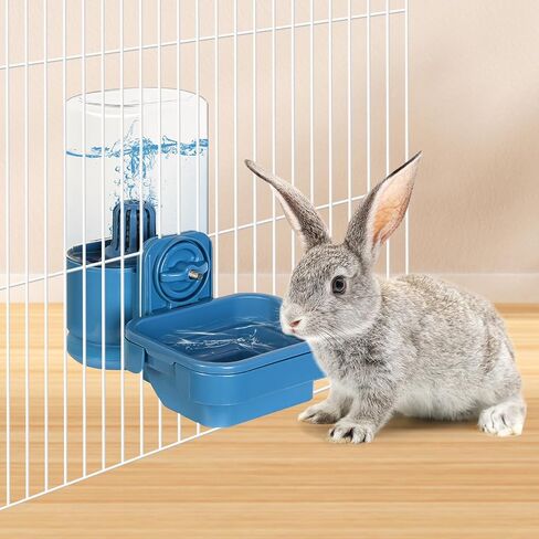 VANNON Small Animal Filter Water Dispenser for Crate, 26oz Water Bottle for Cage, BPA Free and Anti-Overeflow Pet Water Bowl for Small Dogs, Cats and Rabbits, Blue in Saudi Arabia