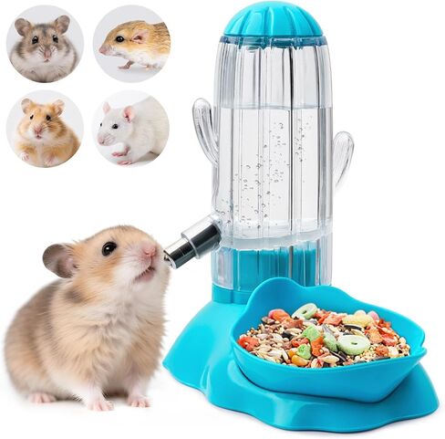 Vannon 2-in-1 Hamster Water Bottle & Food Feeder, 4.6oz/130ml Top-Fill Small Animal Cage Water Dispenser & Food Dish, BPA-Free, Anti-Leak for Hamster, Gerbil, Mouse in Saudi Arabia