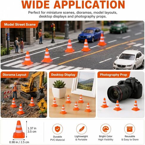 14 Pcs Mini Traffic Cones, Miniature Road Cone Plastic Sign Road Cone in Saudi Arabia