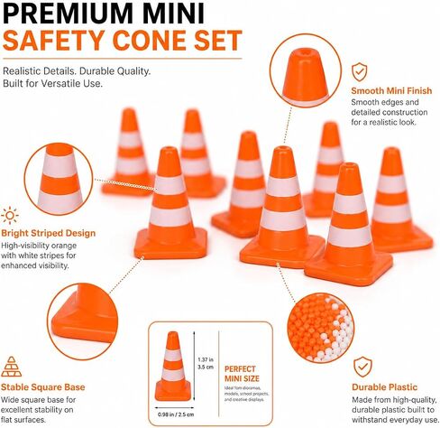 14 Pcs Mini Traffic Cones, Miniature Road Cone Plastic Sign Road Cone in Saudi Arabia