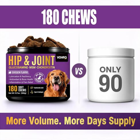 Glucosamine Joint Supplement for Dogs, Dog Joint Support with MSM - 180 ct in Kuwait