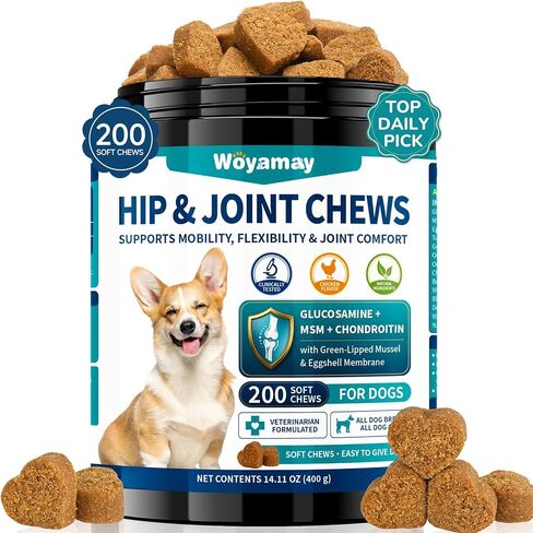 Woyamay Joint Supplement for Dogs, Glucosamine for Dogs,200 Soft Chews in Saudi Arabia