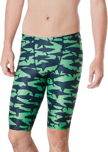 Speedo Men's Standard Swimsuit Jammer Endurance+ Splice Team Colors, Edge Black/Blue, 36 in Saudi Arabia