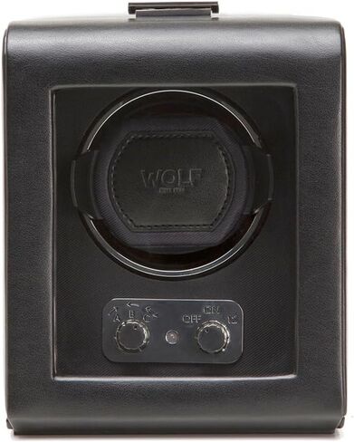 WOLF 270802 Heritage 8 Piece Watch Winder with Cover, Black in Kuwait
