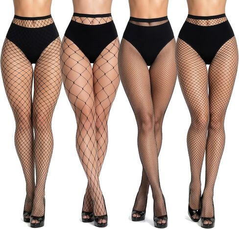 akiido Fishnet Stockings, High Waist Tights for Women, Sparkle Rhinestone Fishnets Party Rhinestone Mesh Stockings Pantyhose in Kuwait
