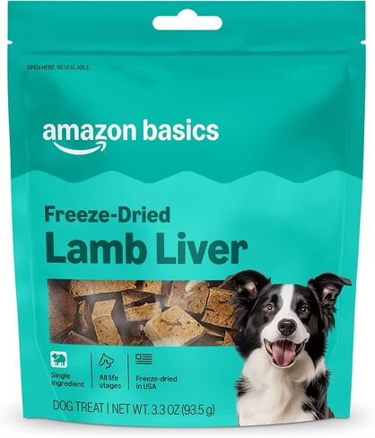 Amazon Basics Freeze-Dried Raw Single Ingredient Dog Treats (Previously Wag), Beef Liver, High Protein, Grain-Free, 3.3 Ounce (Pack of 1), Packaging may vary in Kuwait