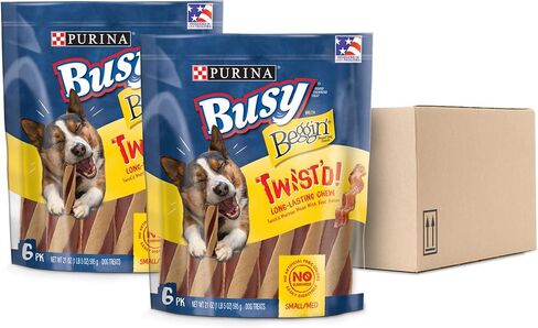 Purina Busy with Beggin Twisted Dog Treats, with Real Bacon, 10 ct Pouch in Saudi Arabia