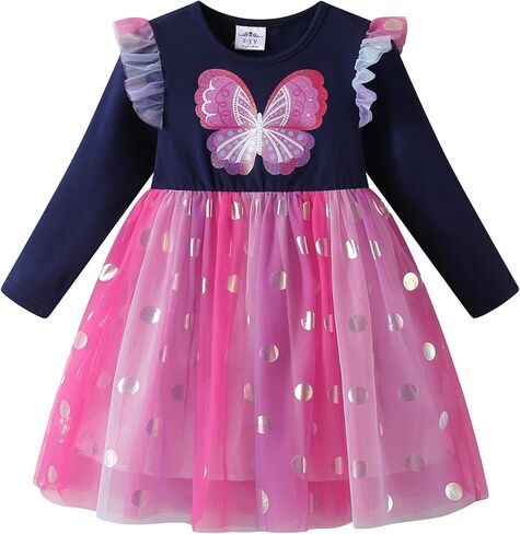 VIKITA Girls Dresses Winter Long Sleeve Party Gifts for Girls 3-7 Years in Kuwait