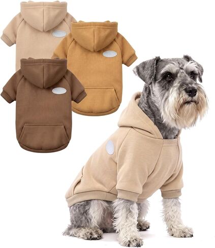 3 Pack Dog Hoodie Sweaters Winter Dogs Sweatshirt for Small Medium Large Dogs with Pockets Hood Warm Dogs Clothes for Male Female Girl Boy Sporty Daily Wear in Kuwait
