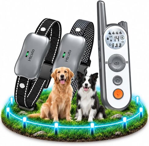 Htcuto Wireless Dog Fence for 2 Dogs - Multi-Mode Electric Dog Fence in Kuwait