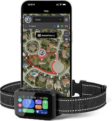 GPS Wireless Dog Fence – APP Controlled & Remote Training Collar, No Subscription Fee, Adjustable 25–1000m Boundary, Waterproof,Long Battery Life, for Dogs 10–120 lbs in Kuwait