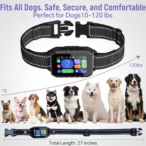 GPS Wireless Dog Fence – APP Controlled & Remote Training Collar, No Subscription Fee, Adjustable 25–1000m Boundary, Waterproof,Long Battery Life, for Dogs 10–120 lbs in Kuwait