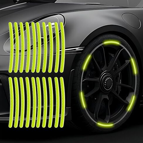 20PCS Bling Car Wheel Decorative Stickers, Glitter Stripe Stickers for Car, Fashion Bling Car Wheel Sticker Decal for Women Girls Car Motorcycle Wheel Decorative Stickers Universal (Bling Colorful) in Kuwait