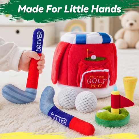 FIIOEOY My First Baby Golf Bag Plush Set, 7 Pcs Baby Golf Toy in Kuwait