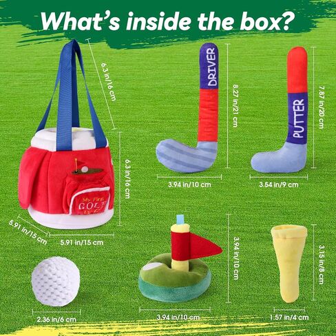 FIIOEOY My First Baby Golf Bag Plush Set, 7 Pcs Baby Golf Toy in Kuwait