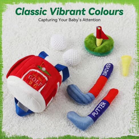 FIIOEOY My First Baby Golf Bag Plush Set, 7 Pcs Baby Golf Toy in Kuwait