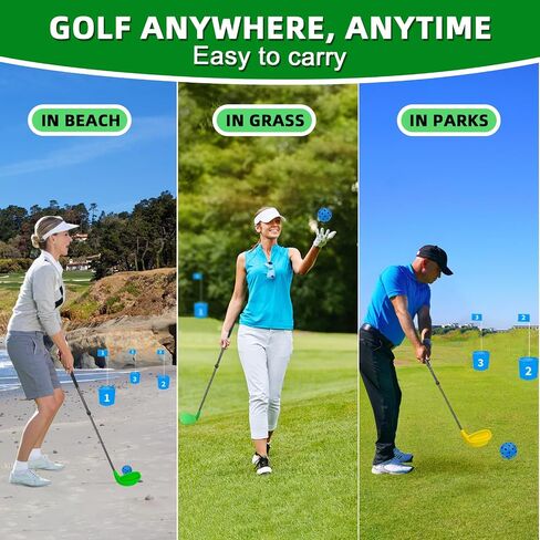 2 Pack Golf Club 23-39.5" Adjustable Length for Backyard Game Golf Chipper with Oversize Club Head Hit Plastic Foam Balls Outdoor Indoor Game Gifts, Right Hand in Kuwait