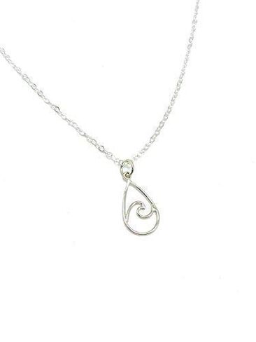 Girls Dainty Wave Necklace, Surfer Necklace Sterling Silver, Wave Rider Beach Girl in Saudi Arabia