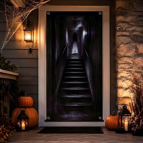 Halloween Door Cover, 71x35 Inch, Scary Halloween Front Door Decorations in Saudi Arabia