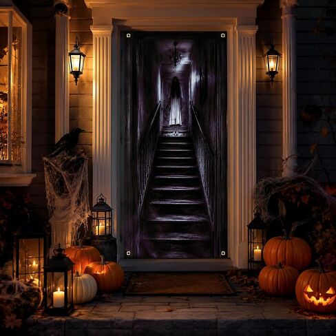 Halloween Door Cover, 71x35 Inch, Scary Halloween Front Door Decorations in Saudi Arabia
