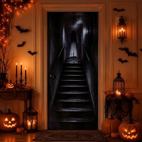 Halloween Door Cover, 71x35 Inch, Scary Halloween Front Door Decorations in Saudi Arabia