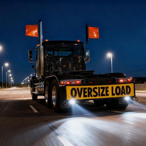 2 Pack Oversize Load Banner for Trucks & Pilot Cars, 4 Red Warning Flags with Bungee Hooks & Metal Hooks, Heavy Duty Mesh Wide Load Signs for Trailers/Semis, 18" x 84" in Saudi Arabia