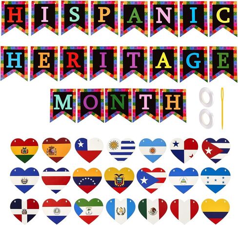 42 Pcs Hispanic Heritage Month Decorations, DIY Spanish Classroom Banner in Saudi Arabia