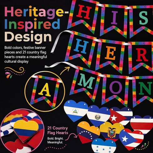 42 Pcs Hispanic Heritage Month Decorations, DIY Spanish Classroom Banner in Saudi Arabia