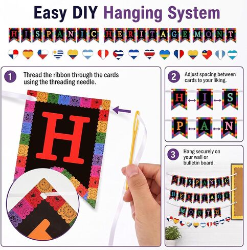 42 Pcs Hispanic Heritage Month Decorations, DIY Spanish Classroom Banner in Saudi Arabia